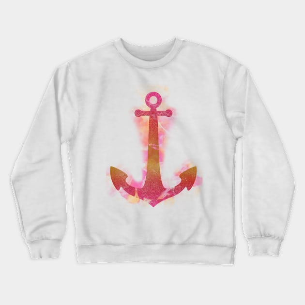 Anchored (Pink) Crewneck Sweatshirt by Not Meow Designs 